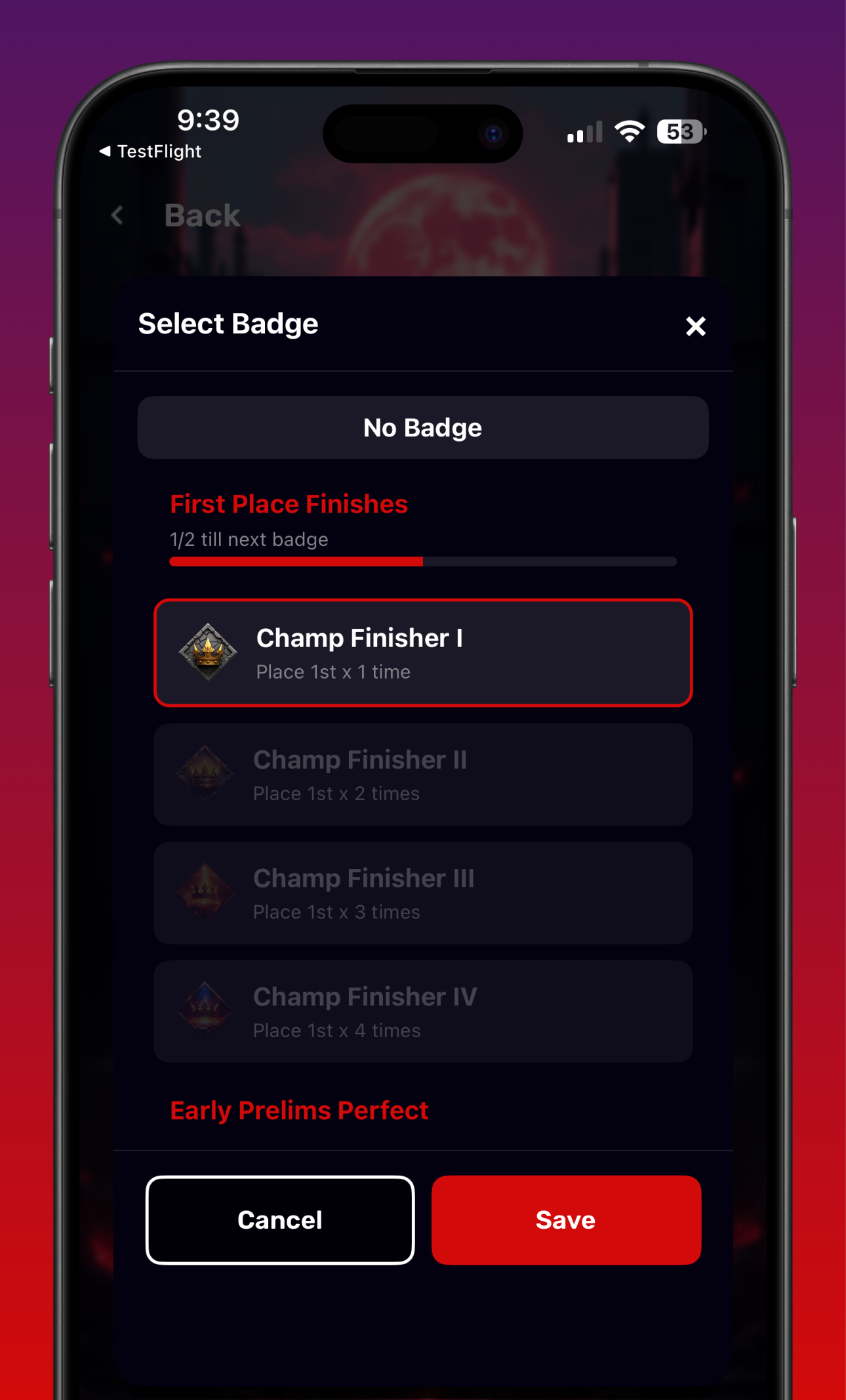 Earn badges for making correct predictions